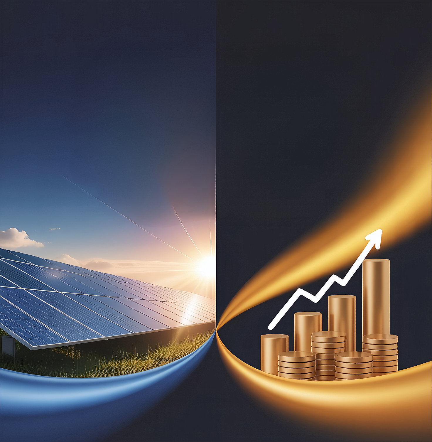 Solar and finance split artwork
