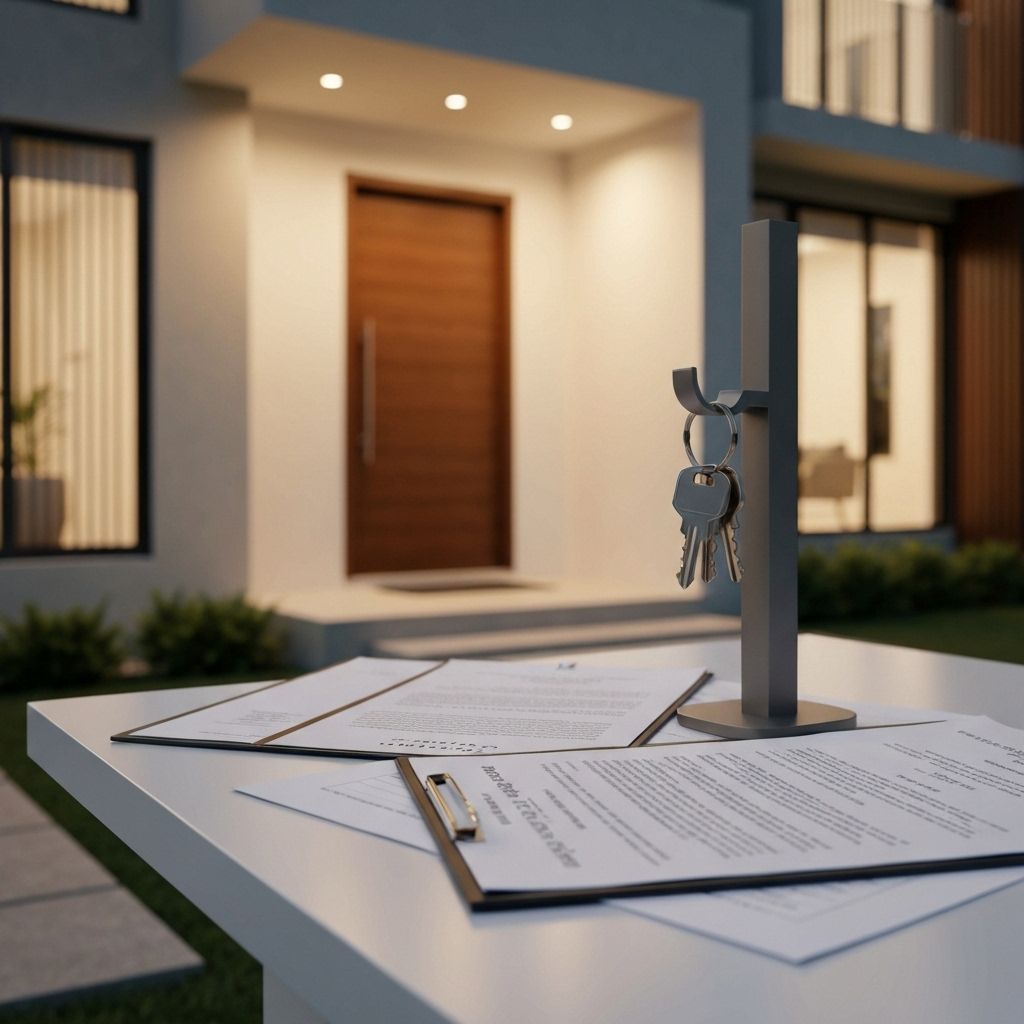 Modern house with keys representing mortgage loans